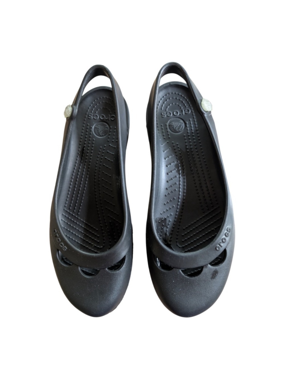 Crocs Kadee Slingback Ballet Flats Women's Size 10 Black Slip On Comfort Shoes